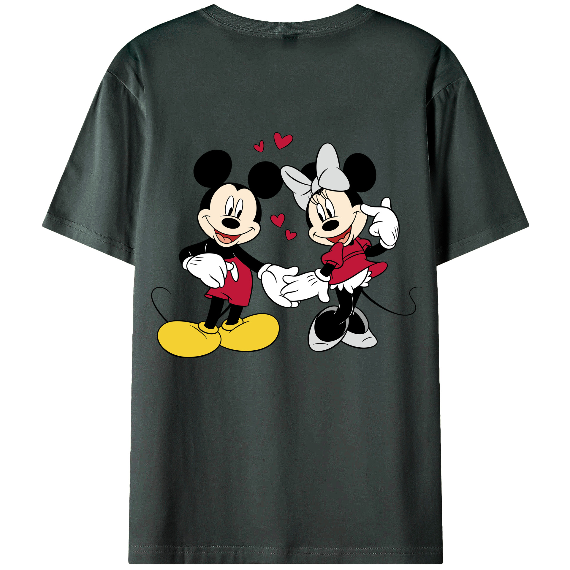 ミッキーマウス Mickey Mouse 綿100％ メンズ半袖Tシャツ（バックプリント） 通気性